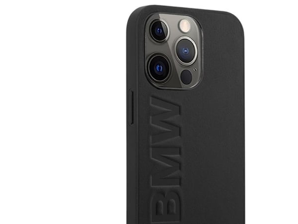 partnertele Original BMW frontpaneldeksel BMHMP14LSLLBK for iPhone 14 Pro (Hot Stamp og Metal Logo + MAG / Black)
