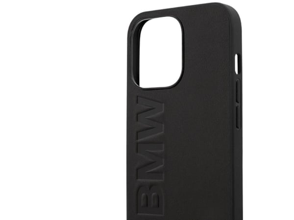 Kotelo BMW BMHMP14XSLLBK iPhone 14 Pro Max 6,7 Musta/musta kova kotelo, jossa on logo ja Magsafe-merkintäjälki