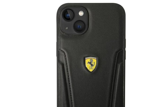 Apple iPhone 14 Plus Ferrari i skinn deksel med kortfeste | FEHCP14MRBUK, svart