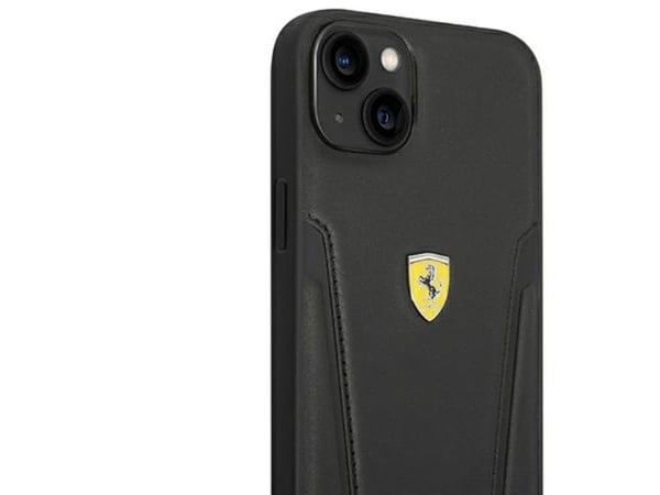 Apple iPhone 14 Plus Ferrari i skinn deksel med kortfeste | FEHCP14MRBUK, svart