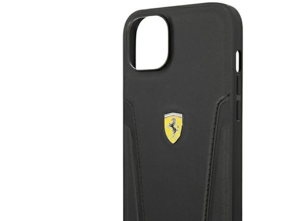 Apple iPhone 14 Plus Ferrari i skinn deksel med kortfeste | FEHCP14MRBUK, svart