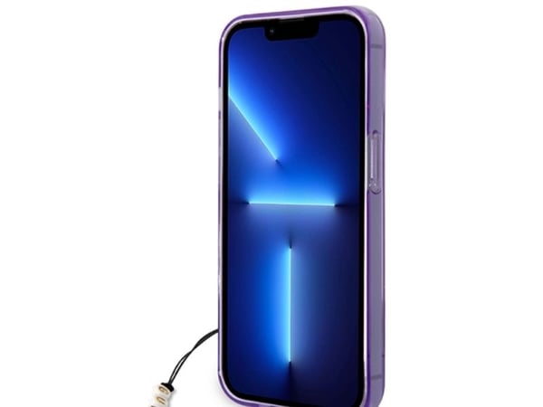 Guess GUHCP14LHGCOHU iPhone 14 Pro 6,1" hårt skal i lila med genomskinligt pärlband