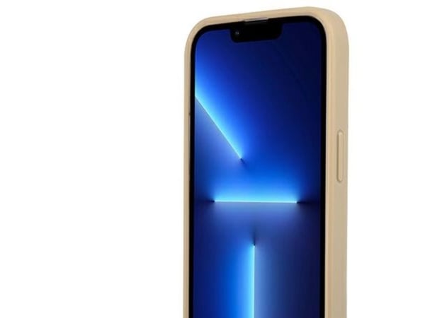 Guess GUHCP14LPSATLE hardt deksel Apple iPhone 14 Pro 6,1" beige SaffianoTriangle Logo