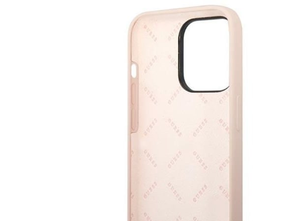 Veske Guess GUHCP14XSLTGP iPhone 14 Pro Max 6,7 tommer rosa/rosa hard silikontriangel