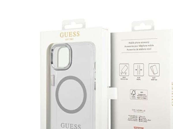 Guess GUHMP14SHTRMD iPhone 14 6.1 Gold/Gold Kova kotelo metalli Outline Magsafe