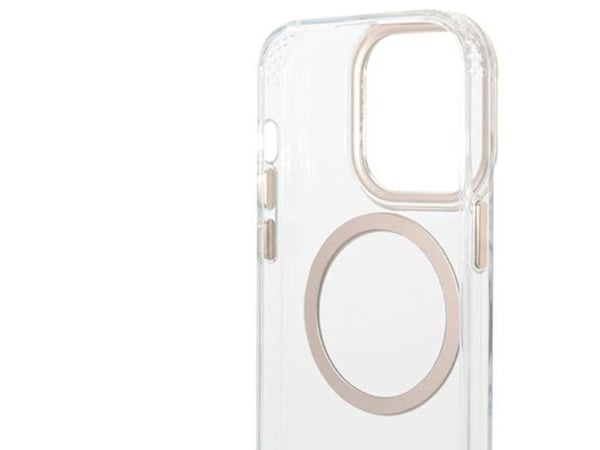 Guess GUHMP14XHTRMD iPhone 14 Pro Max 6.7 Gull / Gull Farge Hard Case Metal Outline Magsafe