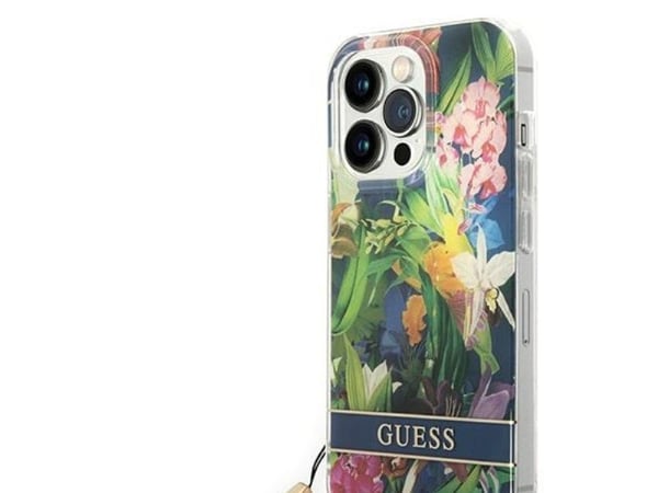 Deklas GUESS hårt gel-remmar/armband GUOHCP14LHFLSB bakstycke, Apple iPhone 14 Pro, blå, 6,1"