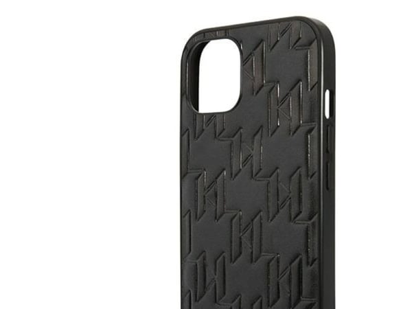Kotelo Karl Lagerfeld KLHCP13SMNMP1K iPhone 13 mini 5.4 tuuman kova kotelo musta / musta monogrammi levy
