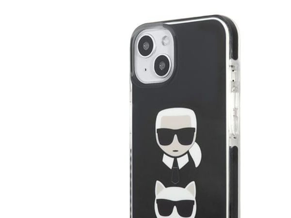 Karl Lagerfeld KLHCP13STPE2TK hårt mobilskal för Apple iPhone 13 mini 5,4" – svart med Karl & Choupette Head