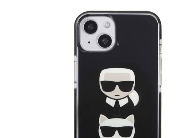 Karl Lagerfeld KLHCP13STPE2TK hårt mobilskal för Apple iPhone 13 mini 5,4" – svart med Karl & Choupette Head