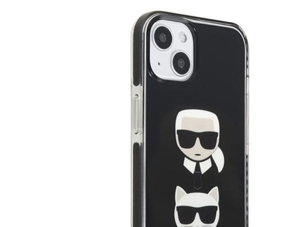 Karl Lagerfeld KLHCP13STPE2TK hårt mobilskal för Apple iPhone 13 mini 5,4" – svart med Karl & Choupette Head
