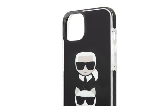 Karl Lagerfeld KLHCP13STPE2TK hårt mobilskal för Apple iPhone 13 mini 5,4" – svart med Karl & Choupette Head