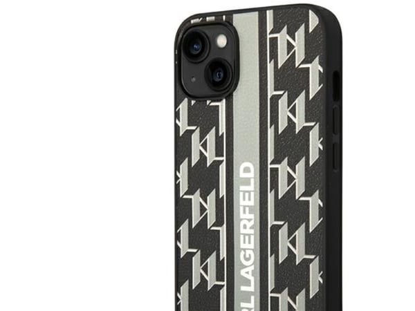 Deksel Karl Lagerfeld KLHCP14MPGKLSKG iPhone 14 Plus 6,7 tommers hardt deksel Grå/grå Monogram Stripe