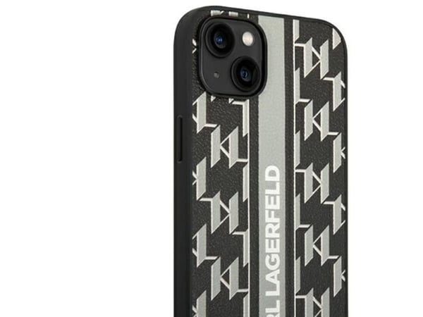 Deksel Karl Lagerfeld KLHCP14MPGKLSKG iPhone 14 Plus 6,7 tommers hardt deksel Grå/grå Monogram Stripe