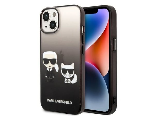 Deklas Karl Lagerfeld Hardcase till iPhone 14 Plus/15 Plus 6,7" svart/grå gradient