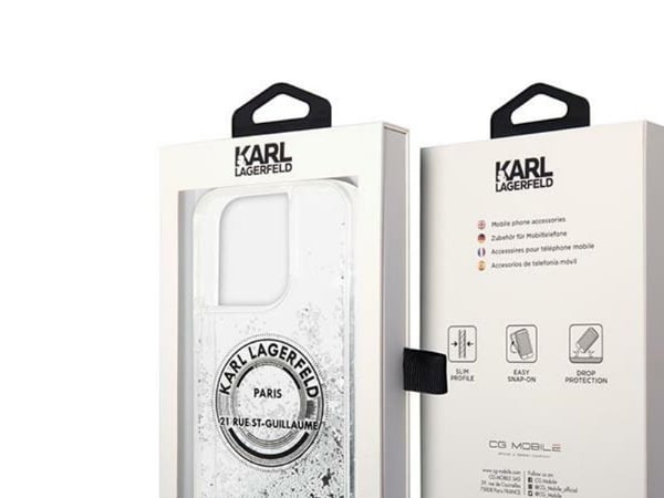 Karl Lagerfeld KLHCP14XLCRSGRS iPhone 14 Pro Max 6.7" hopea/hopea kovakotelo Liquid Glitter RSG