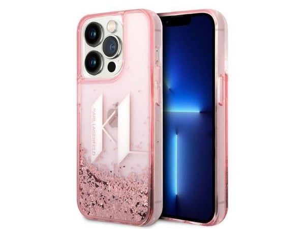 Karl Lagerfeld KLHCP14LLBKLCP iPhone 14 Pro 6,1" rosa/pink hardcase Liquid Glitter Big