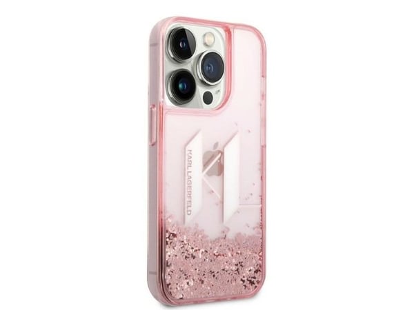 Karl Lagerfeld KLHCP14LLBKLCP iPhone 14 Pro 6,1" rosa/pink hardcase Liquid Glitter Big