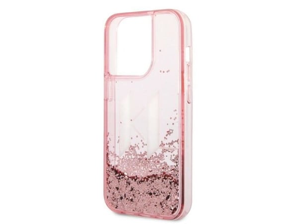 Karl Lagerfeld KLHCP14LLBKLCP iPhone 14 Pro 6.1" różowy/pink kovakotelo Liquid Glitter Big KL