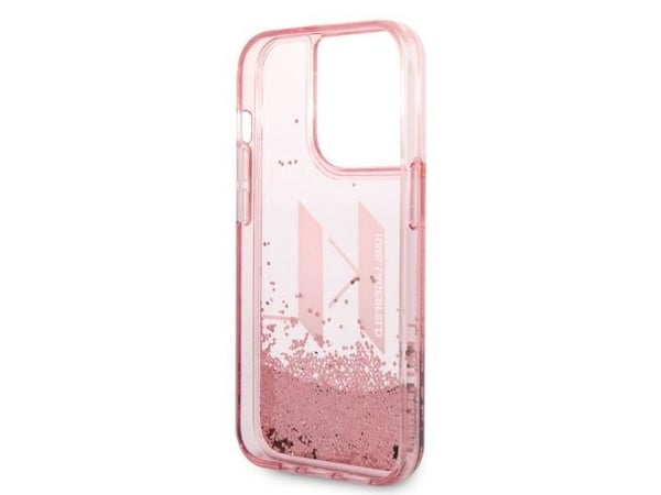 Karl Lagerfeld KLHCP14LLBKLCP iPhone 14 Pro 6.1" różowy/pink kovakotelo Liquid Glitter Big KL