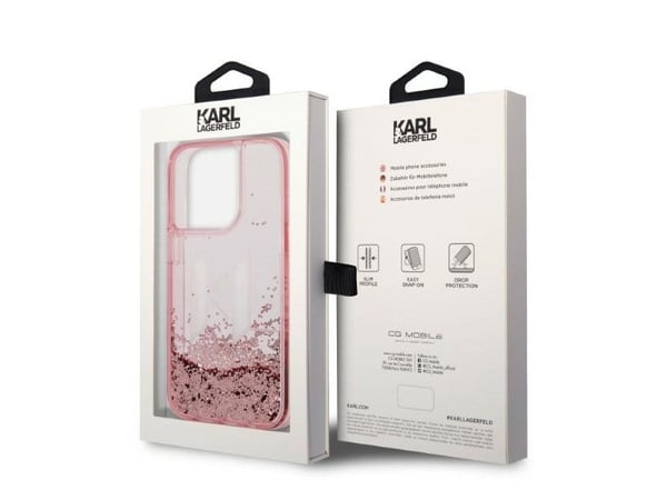 Karl Lagerfeld KLHCP14LLBKLCP iPhone 14 Pro 6,1" rosa/pink hardcase Liquid Glitter Big