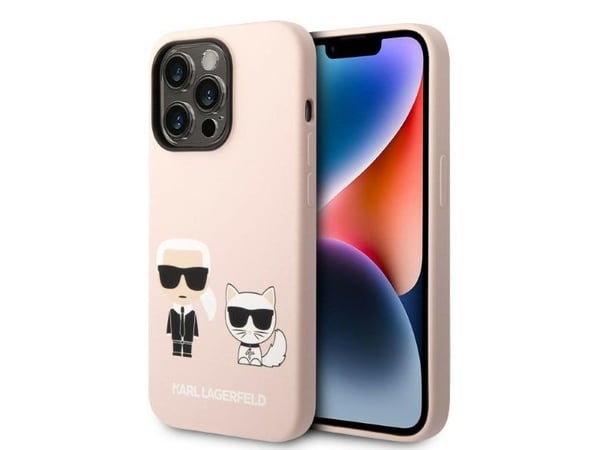 Karl Lagerfeld KLHMP14LSSKCI iPhone 14 Pro 6,1" hårt skal light pink silikon Karl & Choup