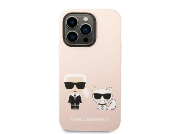Karl Lagerfeld KLHMP14LSSKCI iPhone 14 Pro 6,1" hårt skal light pink silikon Karl & Choup