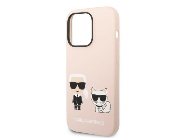Karl Lagerfeld KLHMP14LSSKCI iPhone 14 Pro 6,1" hårt skal light pink silikon Karl & Choup