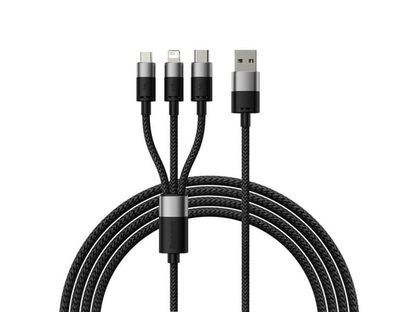 Baseus SUP0002696, 1,2 m, USB A, USB C/Micro USB-A/Lightning, USB 3.2 Gen 1 (3.1 Gen 1), musta