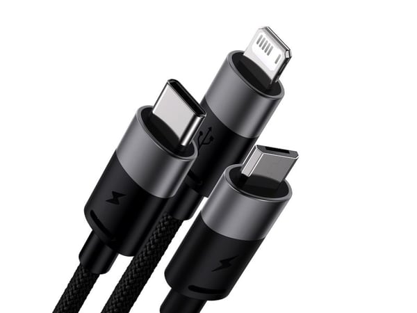 Baseus SUP0002696, 1,2 m, USB A, USB C/Micro USB-A/Lightning, USB 3.2 Gen 1 (3.1 Gen 1), musta