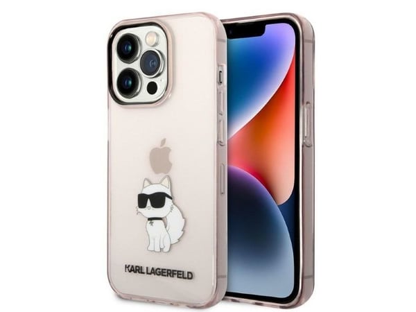 Karl Lagerfeld KLHCP14LHNCHTCP hårt mobilskal Ikonik Choupette till Apple iPhone 14 Pro 6,1" rosa