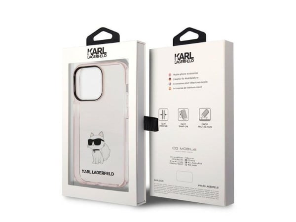 Karl Lagerfeld KLHCP14LHNCHTCP hårt mobilskal Ikonik Choupette till Apple iPhone 14 Pro 6,1" rosa