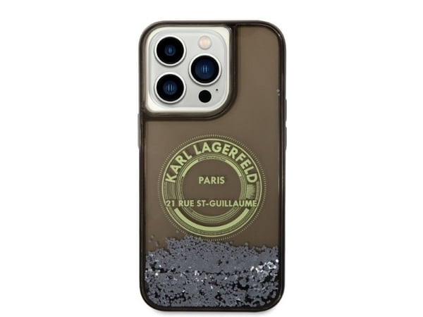 Apple iPhone 14 Pro Karl Lagerfeld skal Liquid Glitter RSG (KLHCP14LLCRSGRK) svart