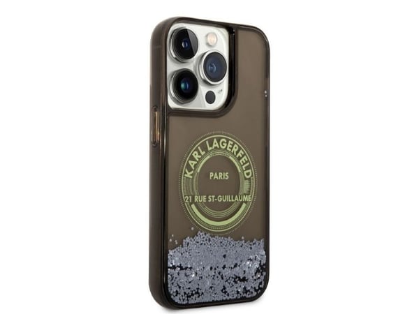 Apple iPhone 14 Pro Karl Lagerfeld skal Liquid Glitter RSG (KLHCP14LLCRSGRK) svart