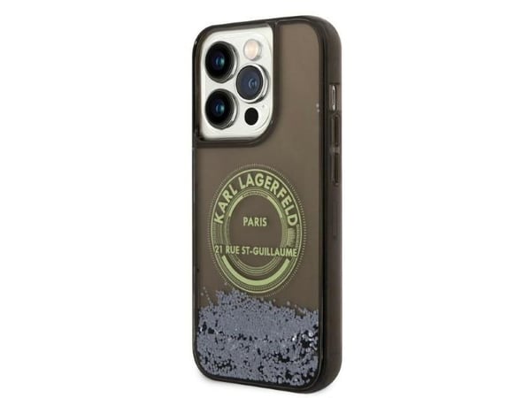 Apple iPhone 14 Pro Karl Lagerfeld skal Liquid Glitter RSG (KLHCP14LLCRSGRK) svart