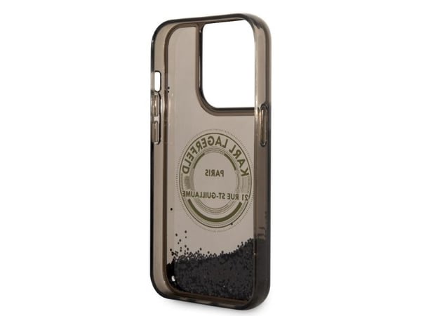 Apple iPhone 14 Pro Karl Lagerfeld skal Liquid Glitter RSG (KLHCP14LLCRSGRK) svart