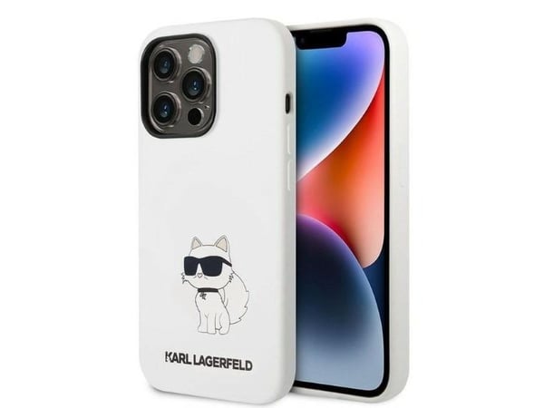 Karl Lagerfeld KLHCP14LSNCHBCH skal för Apple iPhone 14 Pro 6,1" hårt skal vit Silicone Choupette