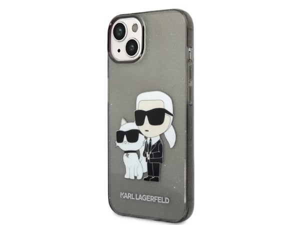 Karl Lagerfeld KLHCP14MHNKCTGK iPhone 14 Plus 6,7" svart hardt deksel med IML GLIT NFT Karl&Choupette