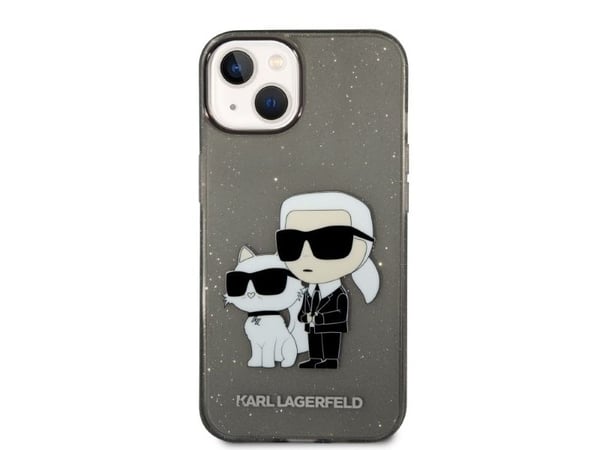 Karl Lagerfeld KLHCP14MHNKCTGK iPhone 14 Plus 6,7" svart hardt deksel med IML GLIT NFT Karl&Choupette