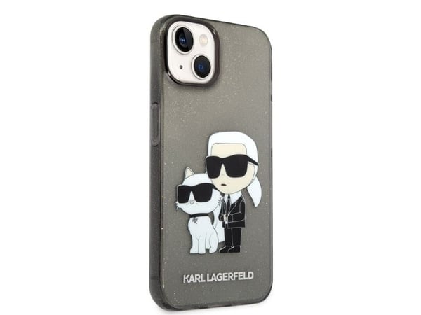 Karl Lagerfeld KLHCP14MHNKCTGK iPhone 14 Plus 6,7" svart hardt deksel med IML GLIT NFT Karl&Choupette