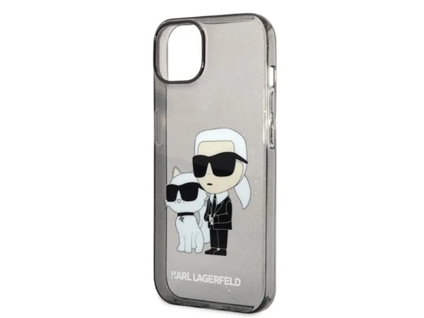 Karl Lagerfeld KLHCP14MHNKCTGK iPhone 14 Plus 6,7" svart hardt deksel med IML GLIT NFT Karl&Choupette