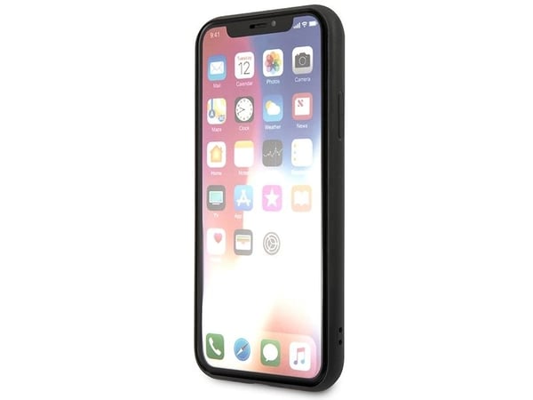 Karl Lagerfeld Saffiano Karl & Choupette Heads - iPhone Xs / X Case (musta)