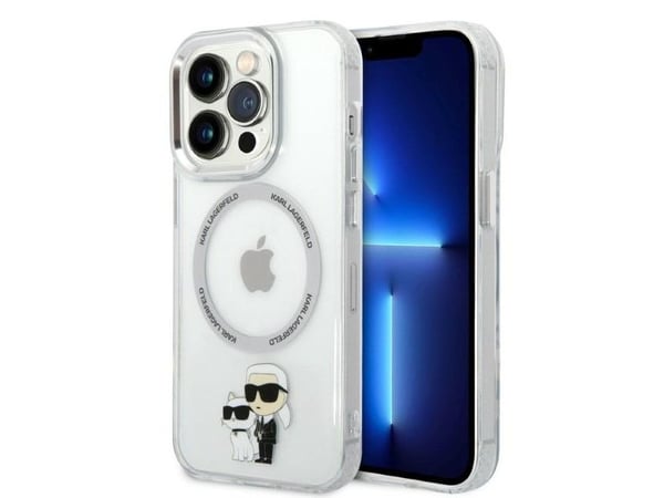 Karl Lagerfeld KLHMP14LHNKCIT hårt skal till Apple iPhone 14 Pro 6,1" transparent Iconic Karl&Choupette, Magsafe