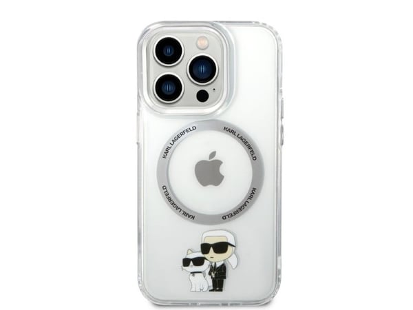 Karl Lagerfeld KLHMP14LHNKCIT hårt skal till Apple iPhone 14 Pro 6,1" transparent Iconic Karl&Choupette, Magsafe