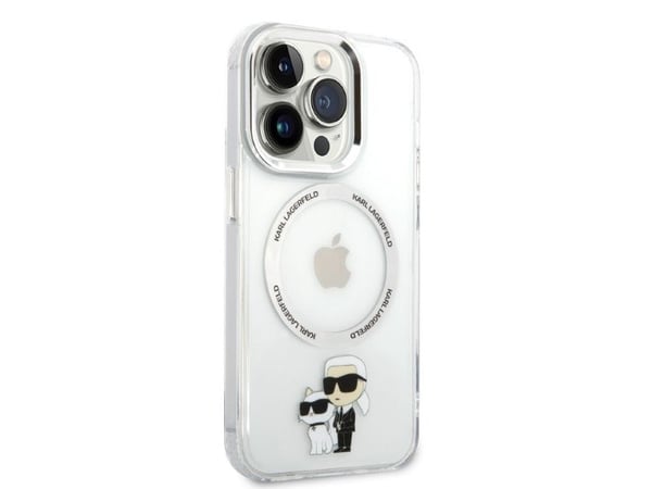 Karl Lagerfeld KLHMP14LHNKCIT hårt skal till Apple iPhone 14 Pro 6,1" transparent Iconic Karl&Choupette, Magsafe