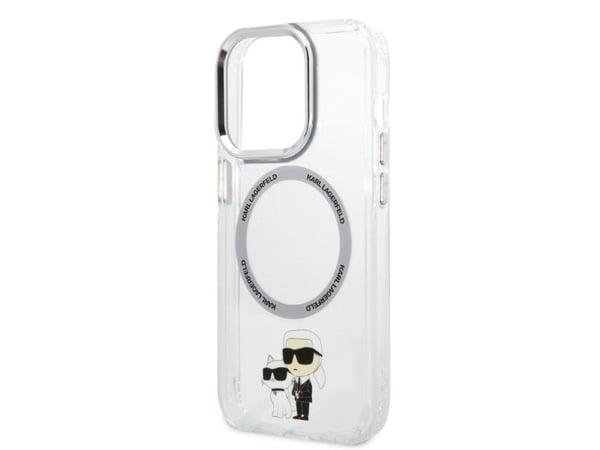 Karl Lagerfeld KLHMP14LHNKCIT hårt skal till Apple iPhone 14 Pro 6,1" transparent Iconic Karl&Choupette, Magsafe