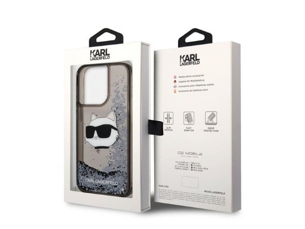 Karl Lagerfeld skal till iPhone 14 Pro 6,1 KLHCP14LLNCHCK svart hårt skal - Liquid Glitter NFT Choupette Head Karl Lagerfeld skal till iPhone 14 Pro 6,1 KLHCP14LLNCHCK svart hårt skal - Liquid Glitter NFT Choupette Head