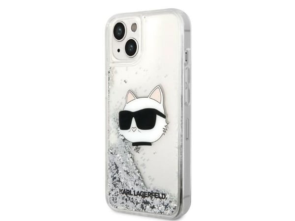 Karl Lagerfeld KLHCP14MLNCHCS hardt etui Glitter Choupette til Apple iPhone 14 Plus / 15 Plus 6,7" sølv