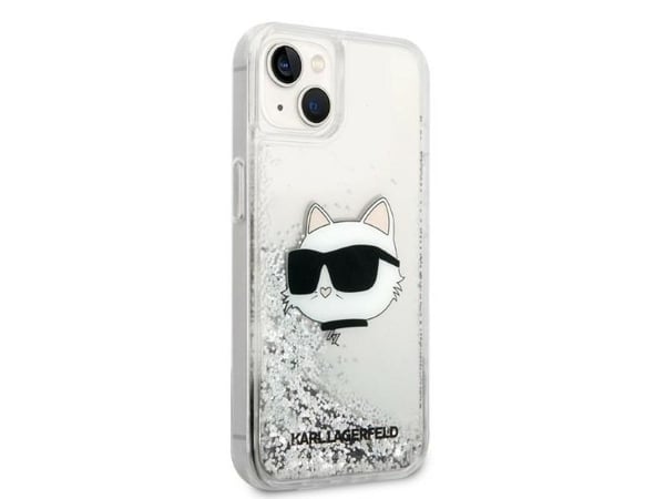 Karl Lagerfeld KLHCP14MLNCHCS hardt etui Glitter Choupette til Apple iPhone 14 Plus / 15 Plus 6,7" sølv