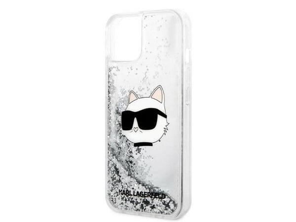 Karl Lagerfeld KLHCP14MLNCHCS hardt etui Glitter Choupette til Apple iPhone 14 Plus / 15 Plus 6,7" sølv